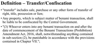 BENAMI PROPERTY ACT | PPTX