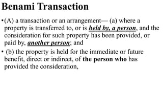 BENAMI PROPERTY ACT | PPTX