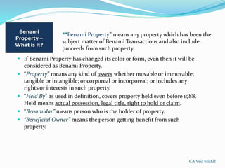 Benami property transactions act 1988 | PPTX