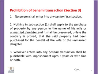 Benami Transaction Act, 1988 | PPTX