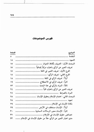 ---------~-------------------
~I ~_,...11
0 ••••••••••••••••••••••••••••••••••••••••••••••••••••••••••••••••••••••••••••••••••••••••••••• .t..li..ll
0 •..........••.........•••..............•.•........•••••.............••.•..............•....... ~1
V •••••••••••••••••••••••••••..•••••••••••••••••• .JI_,:..JI .l;l.A.I~ ~_rdl :JJ"'JI ~I
V ••.............•.................•. ~l.,.;l ~f OJ~4 ~t)l ~ ..e-=JI ~.rU
V ........................................... 4illl .j ~I ~_TU : JJ"'JI t}JI
A •••••••••••••••••••••••••.••••••••••••••••••••••••••••• : <.St)l ~_TU : ~1!.11 Y~I
. . ~
A •••••••••••••••••••••••••••••••••••••••••••••••••• 4illl j <.St)l ~_TU : ~Jt. .
'0. .......................................... c.~'1 J ~t)l ~.rU :l:;t!
rr ......................................... ~~ l..i.A j <.St)4 .)lrJI : Wl!. .
yt ................................................ ~ OJ~4 <.St)l ~ ~I ~.rU
Yo .....................•.................•..............•....•.•.............. ~I.,.;J4 .)yJI
YA •••••••••.•••••••••••••••.•.•••••••• .JL.;)JI J~ i')L.)JI ii..::.AI : ~1!.11 ~I
YA •••••••••••••••••••.••••••••••••••••••••••••••••••••••••••••••••••••••••••••••••••••••••.•• ~
Y0. ••••••••••••••••••••••••••.•••••••••••••••••••••••••••••••••••• i ')L.)J I J .JL.;)J I 4; 1.5:...
y 0. ........................................ ~)"'JI J I .;1;.; 4 .JL.;)JI : ~Jt
r• .................................. 4uWI ..;.,'L...)I JY- .JL.;)JI : l:;t!
r Y •.................•.............•............... i ')L.)J I .j .JL.;)J I J_,A> ~L.a.>
rr ........ i')L.~I J .JL.;~I J_,A.> 4.r ~ ~t)l ~~I J~l (.)..lA
 