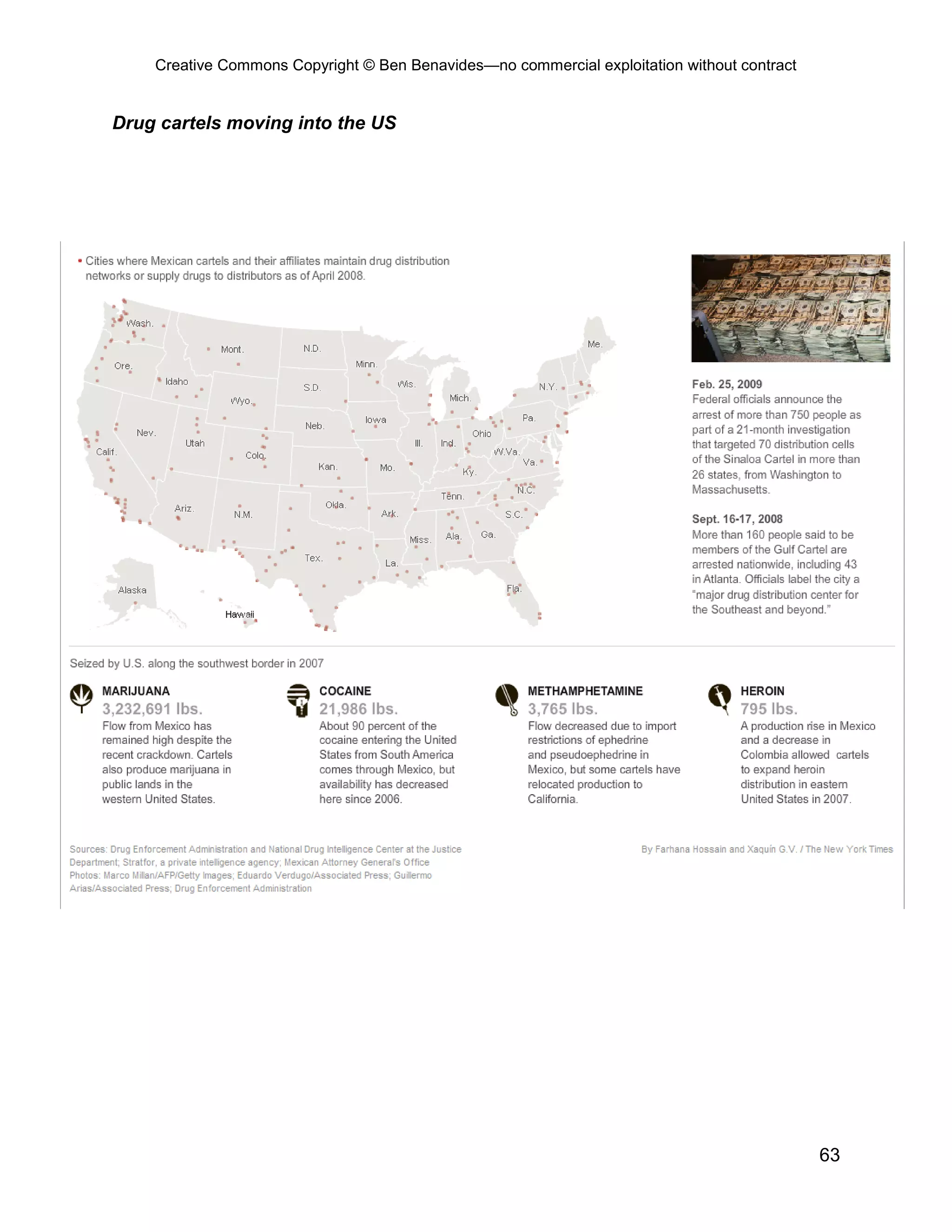 Creative Commons Copyright © Ben Benavides—no commercial exploitation without contract
63
Drug cartels moving into the US
 