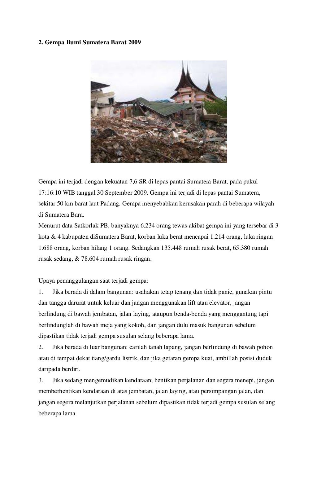 Bencana alam di indonesia dan cara penanggulangannya