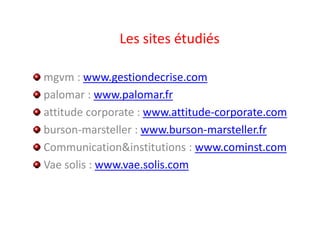 Benchmark Sites Agences Com. Sensible