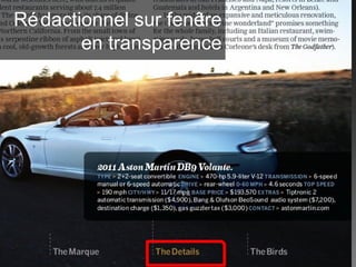 Rédactionnel sur fenêtre
en transparence
 