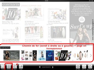 Chemin de fer (scroll à droite ou à gauche) + page en
transparence
www.rodolphechampagne.fr
 