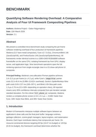 Os Benchmark Drawing Abolena Mobile OS fullstack rendering software benchmark | PDF
