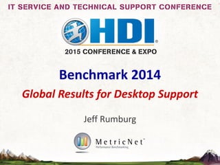 Benchmark 2014
Global Results for Desktop Support
Jeff Rumburg
 