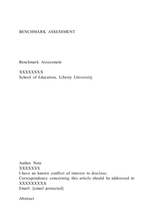 Benchmark assessment benchmark assessment xxxxxxxx | DOCX