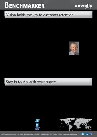 B enchmarker
   Vision holds the key to customer retention
My recent endeavors in the area of customer         themselves than in creating a successful
retention have served to highlight – more           future. People also want to see that the
than ever – the vital importance of VISION in       leader’s farsightedness is based on a deep
bringing a plan to fruition.                        sense of what’s necessary, right, and good
Whilst most dealers show a willingness to           for the business and the team rather than
admit to the importance of retaining their          what’s simply expeditious, popular, or self-                  Paddy O’Brien
customers, and whilst many also claim to            serving.’                                                  from Down Under
have a vision for this – the reality is that        It shouldn’t then surprise that when asked to
very few dealers have any idea of how they          explain their dealership’s vision for customer
will achieve this important objective; which        retention, 85 percent of the 200 front-liners
means at best the vision is vague. Whatever         surveyed, commented that beyond monthly
vision the dealer may claim to have anyway,         Gross and Unit targets, only CSI took on any
it gets down to the explanation given to            importance for the dealer principal…and CSI
key personnel of exactly what that vision           is not customer retention.
will achieve that seems to make the most            Now we all know that what is being
significant difference.                             measured is what gets done and so many
In a recent Forbes Magazine article on the          have inadequate Dealer Management
topic, business thinker and author, Erika           Systems that fail to provide a ‘single-view’ of
Andersen explains as follows:                       the customer, let alone an accurate account
n ‘People want leaders who look beyond              of customer defections by the second and
today. They want to have the sense that             third paid services. At the same time, so few
there is a master plan to carry them through        of you are acknowledging loyal customers or       from the lips of those that have counted
whatever short-term trials and tribulations         rewarding ‘repeat sales’ with that little extra   the cost of remaining with the status quo –
arise. They look to the leader to articulate,       for sales executives that ‘truly work their       those that have carefully decided precisely
in a compelling way, a clear and positive           data bases’. No wonder customers quietly          what they would like to measure and
future state toward which they can direct           slip between brands. The lost opportunity         improve.
their efforts. When leaders focus only on           costs if quantified would make most sit up        Only then it seems, does Erika Andersen’s
the current crisis or this quarter’s numbers,       and take notice.                                  compelling reason for change emerge with
it seems to us that they’re more interested         I know from the work we are presently doing       clarity and purpose, particularly when
in maintaining the status quo or protecting         in this area that VISION statements only flow     supported by a measurable turnaround plan.




  Stay in touch with your buyers
A UK survey of the 2012 used car market             Overall, the percentage of used car customers     be interested in ‘buying another car’.
show that many auto retailers are letting           contacted by dealerships to find out if           Used car buyers were quite clear what they
sales opportunities slip through their fingers      they were ‘satisfied with their car’ or were      want from franchised retailers selling the
because they are not keeping in touch with          interested in ‘having it serviced’ both fell to   same make of car – 40% of them expect a
buyers after the sale.                              their lowest point in the survey’s history.       ‘good deal on the car’, with others wanting
A report in the UK magazine, Auto Retail            ‘Satisfaction’ calls dropped 3% to 27% while      the ‘right car at the best possible price’ and a
Manager, says the survey (of 4 000 motorists)       ‘servicing’ was 4% lower at 31%.                  good trade in on their old car.
asked used car owners if the dealerships they                                                         In addition some car owners prefer a
bought their car from keeps in touch.               Customers know                                    franchised site because of their ‘friendly,
n This year’s results show that only 52% of         Franchised retailers selling their own            helpful and professional’ staff, or because
used car owners had heard from their retailer       makes had a much better record on                 they have bought from them before.
since buying their car – that’s four points         customer contact than their non-franchised        For the first time a new trend emerged –
lower than last year’s figure of 56%.               counterparts. Some 73% of them kept in            the most important factor when choosing
The survey also showed that customers               touch with buyers compared to only 40% of         a car was the ‘influence of family and
‘satisfaction’ rates had fallen – all in a period   independents, 57% versus 18% on servicing         friends’ overtaking the previous favourite of
when business is difficult to come by.              and 13% versus 4% to see if the owner might       ‘personal experience’.


                                                            www.twitter.com/sewellsgroup

                                                      in    www.linkedin.com/company/sewells-group

           www.sewellsgroup.com                             www.facebook.com/sewellsgroup


sewellsgroup.com AUSTRALIA - NEW ZEALAND - SOUTH AFRICA - INDONESIA - THAILAND - CHINA - INDIA                                             in
 