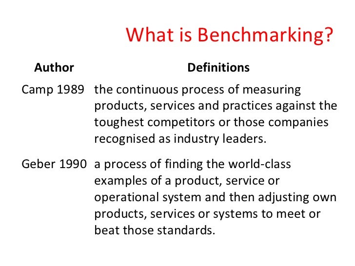 Benchmarking