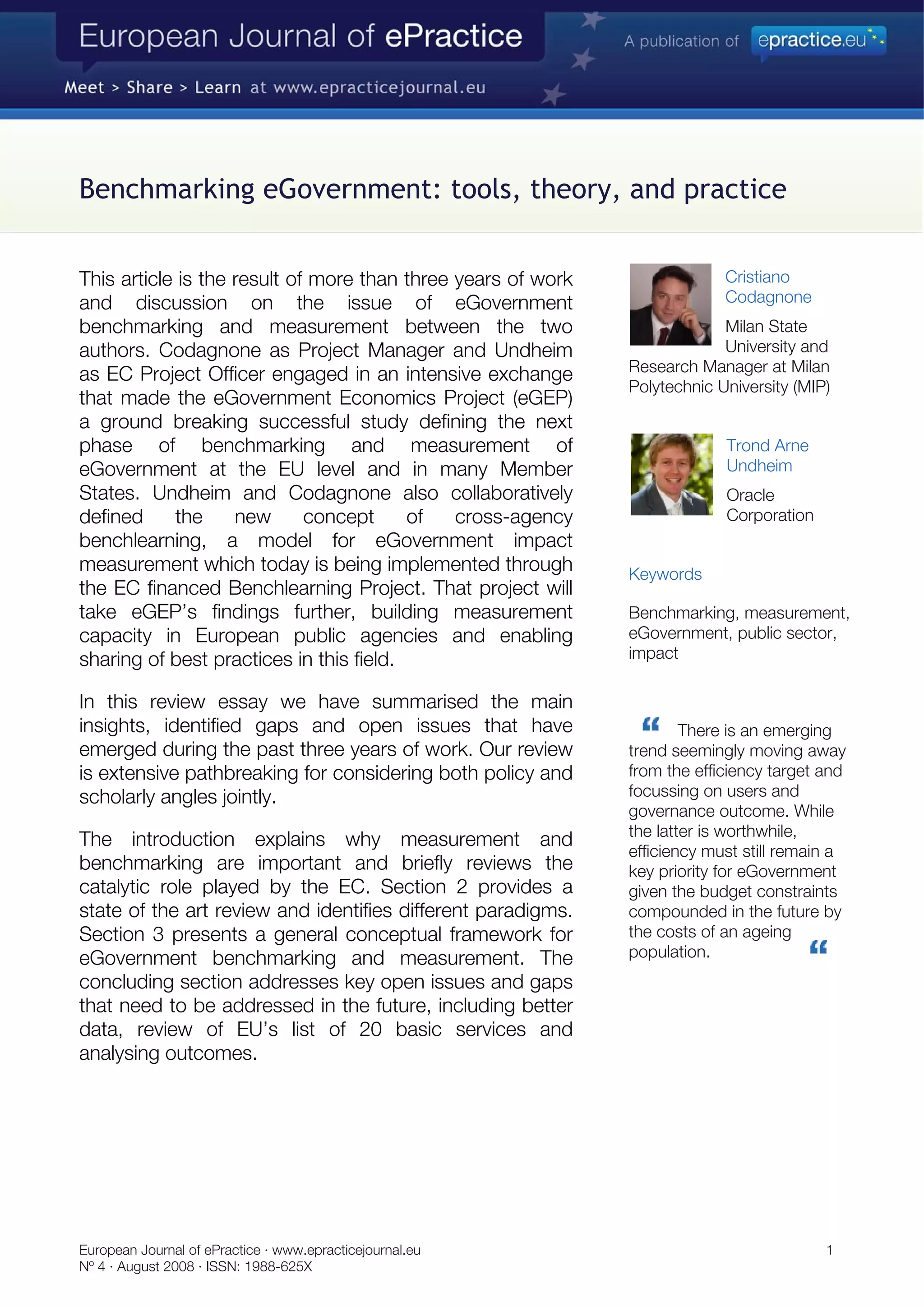 Benchmarking eGovernment: tools, theory, and practice