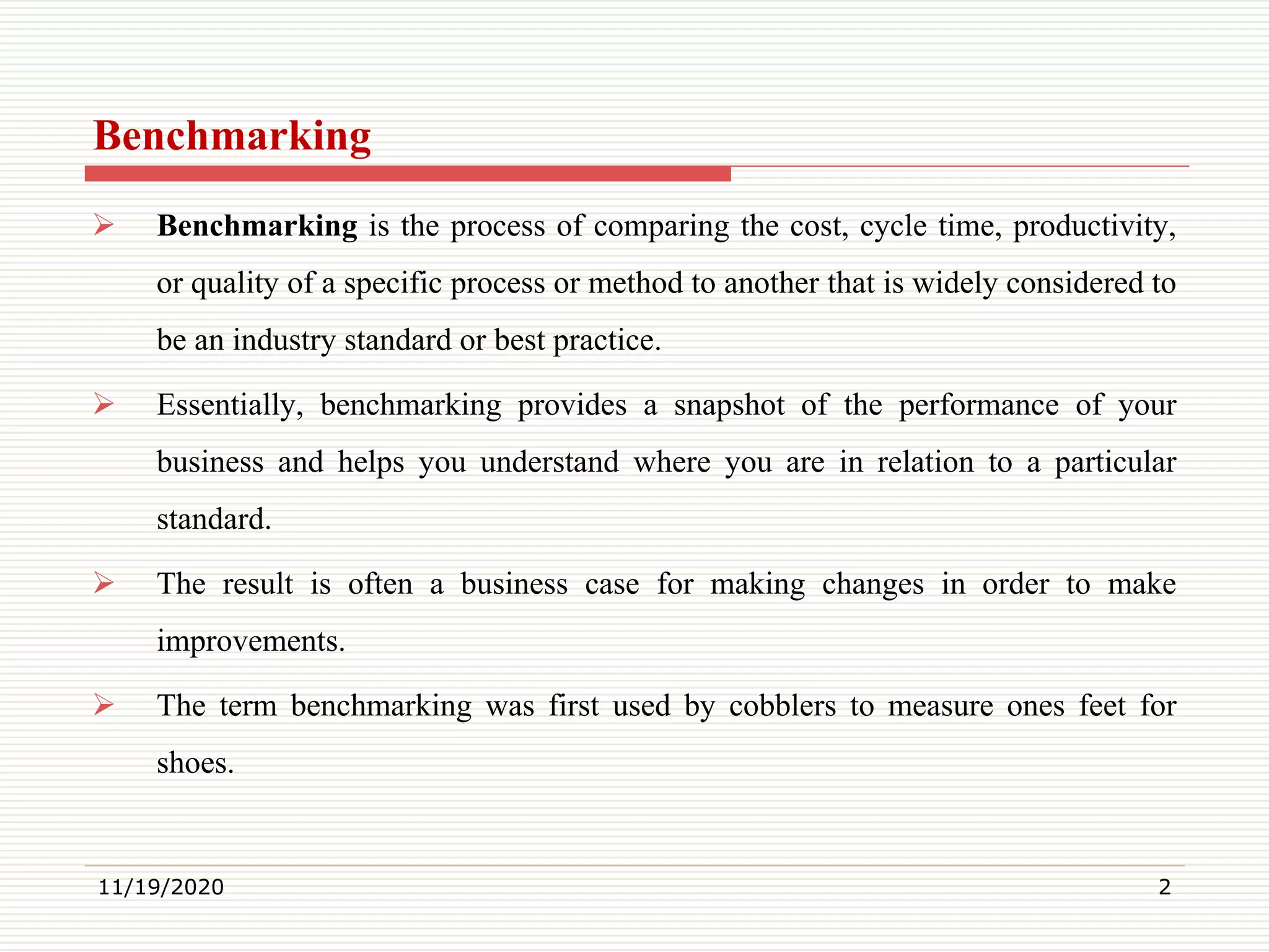 Benchmarking in Total Quality Management | PPT