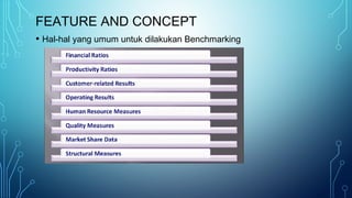 FEATURE AND CONCEPT
• Hal-hal yang umum untuk dilakukan Benchmarking
 