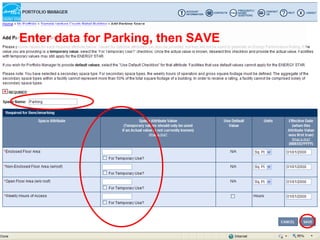 Enter data for Parking, then SAVE




                    184
                                    184
 