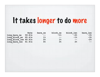 Benchmarking Perl (Chicago UniForum 2006)