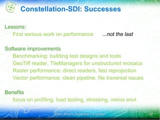 Looking at system monitoring on the WMS machines during the benchmark runs, the disk was playing the role of the bottleneck in most tests. For some servers, for some runs, the data became fully cached and performance increased dramatically 