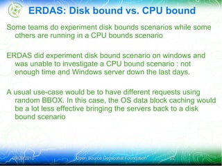 Disk bound situation File system cache New reads force older 