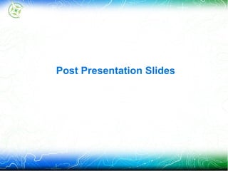 GeoServer: Overview www.geoserver.org Versions tested GeoServer 2.1 daily build (similar to 2.1 Beta, but not equal) Individuals involved  Andrea Aime: setup, vector optimizations, raster optimizations 
