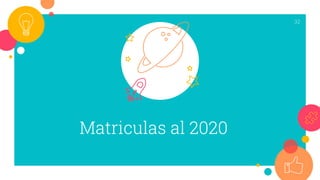 Matriculas al 2020
32
 