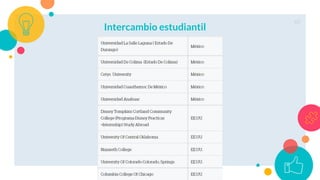 60
Intercambio estudiantil
 