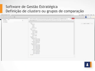 Software de Gestão Estratégica
Definição de clusters ou grupos de comparação
 