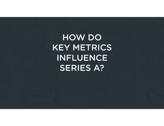 HOW DO
KEY METRICS
INFLUENCE
SERIES A?
 