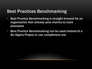 Benchmarking For Best Practice | PPTX