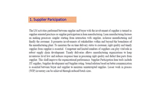 1. Supplier Paricipation
 