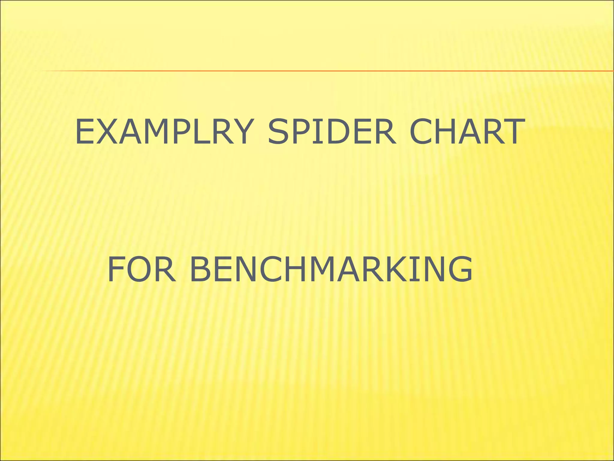 EXAMPLRY SPIDER CHART
FOR BENCHMARKING
 