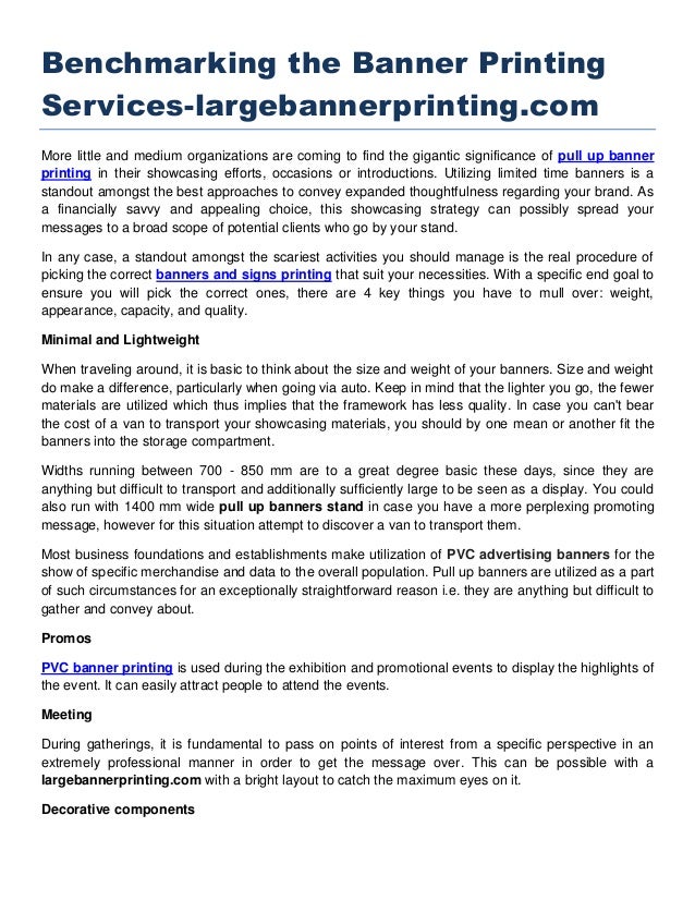 Benchmarking The Banner Printing Services Largebannerprinting Com