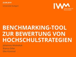 Benchmarkingtool zur Bewertung von Hochschulstrategien