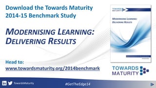 Business Transformation Through Learning InnovationMODERNISINGLEARNING: DELIVERINGRESULTS 
Welcome to the launch of the 
2014-15 Towards Maturity Benchmark Study  