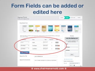 ☆ www.chairmanarnold.com ☆
Form Fields can be added or
edited here
 
