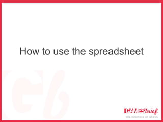 How to use the spreadsheet
 