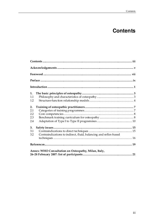 Benchmarks for training in osteopathy who