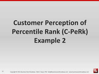 Customer Perception ofPercentile Rank (C-PeRk) Example 212