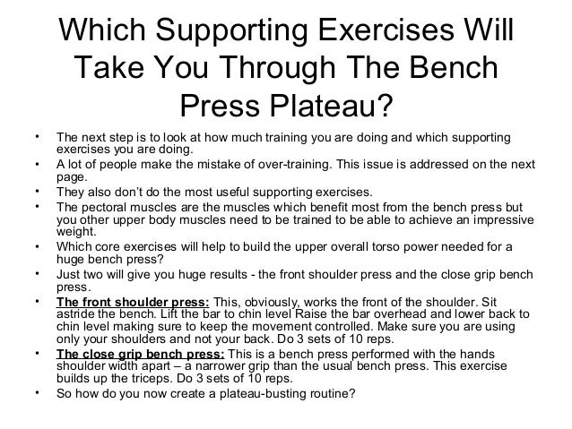 Bench Press Plateau Busters