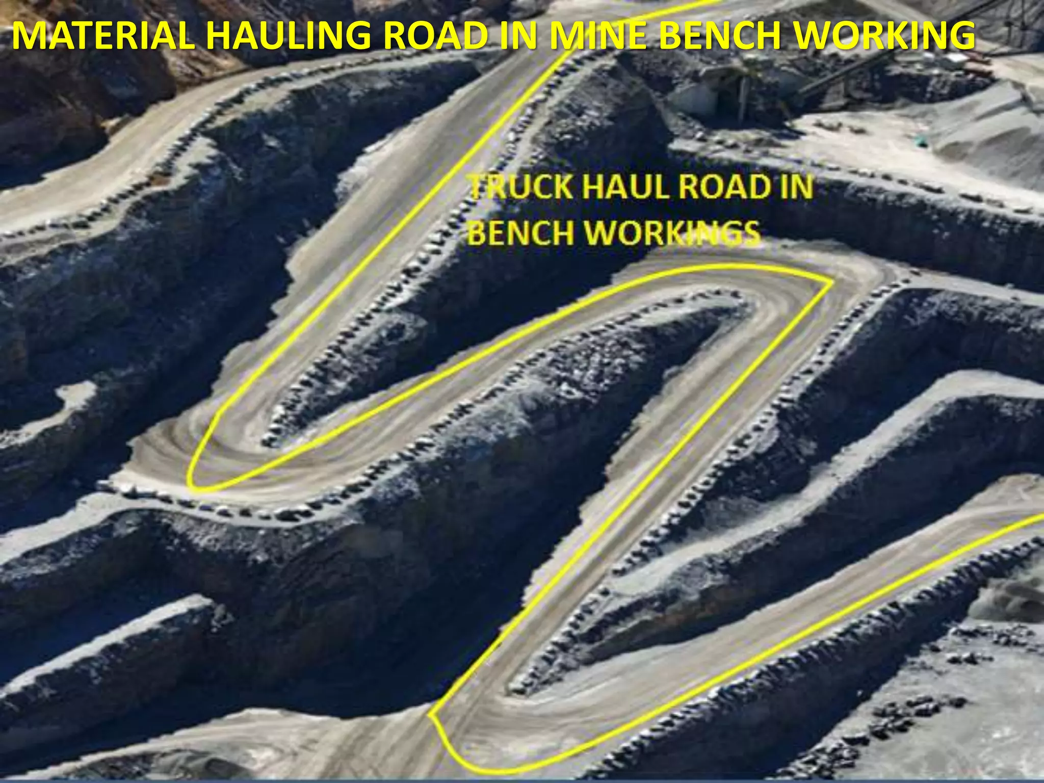 MATERIAL HAULING ROAD IN MINE BENCH WORKING