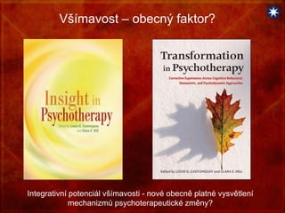 Všímavost – obecný faktor?
Integrativní potenciál všímavosti - nové obecně platné vysvětlení
mechanizmů psychoterapeutické...