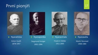 První pionýři 17
 Nyanaponika
Siegmund Feniger
1901-1994
 Nyanavimala  Nyanasatta
Anton Gueth
1878-1957
Martin Novosad
...