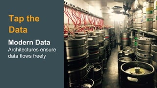 Tap the
Data
Modern Data
Architectures ensure
data flows freely
 