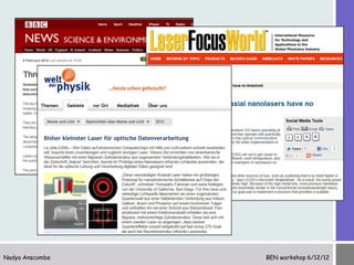 Nadya Anscombe   BEN workshop 6/12/12
 