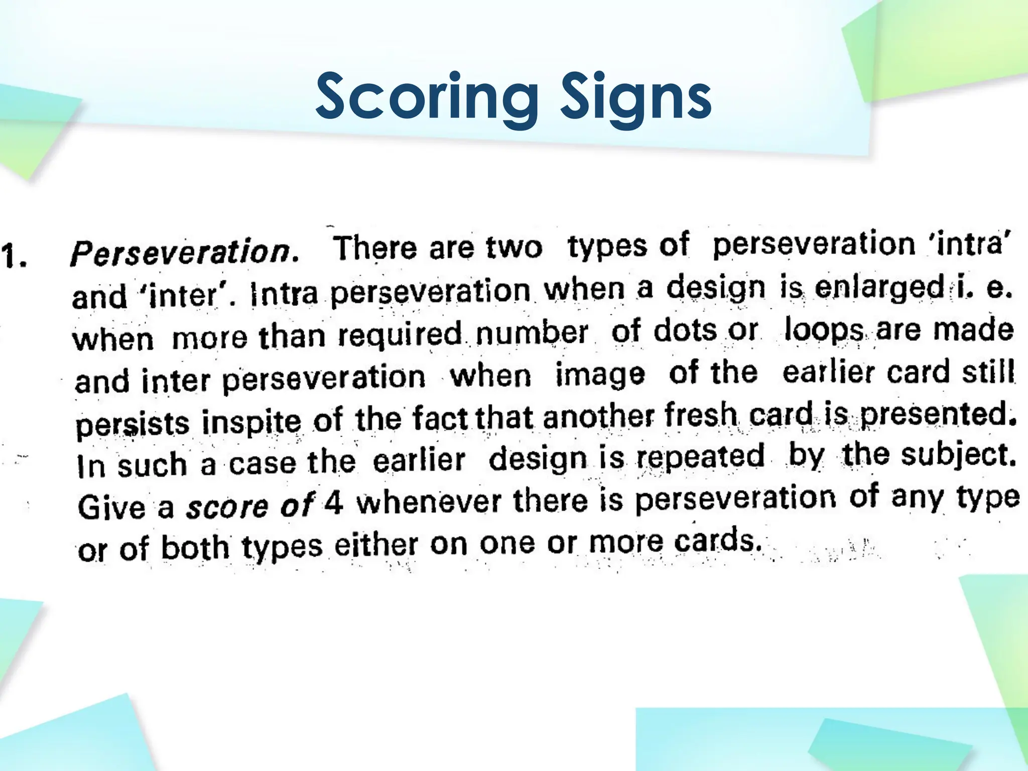 Scoring Signs
 