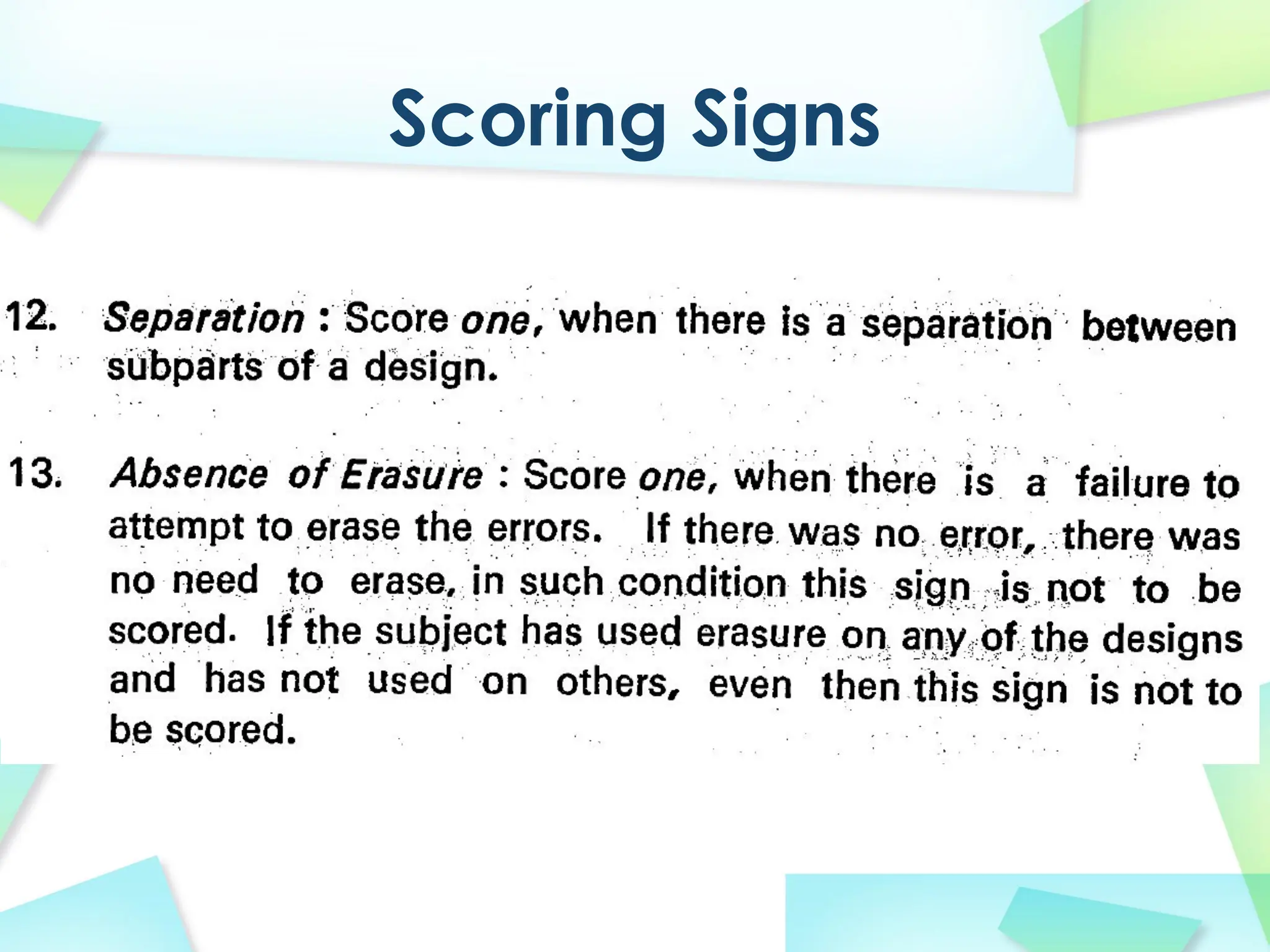 Scoring Signs
 