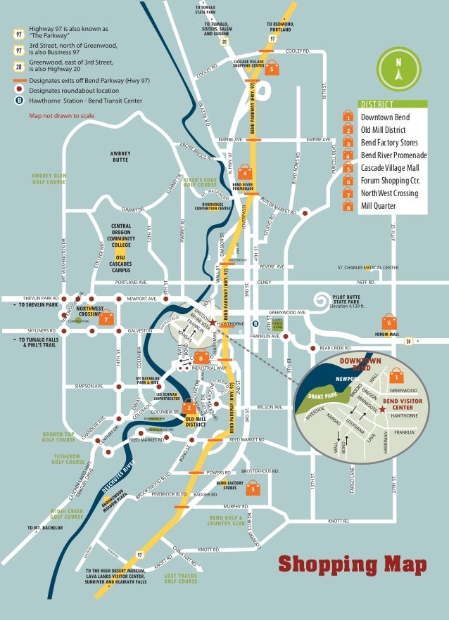 map of downtown bend oregon Bend Visitors Guide map of downtown bend oregon