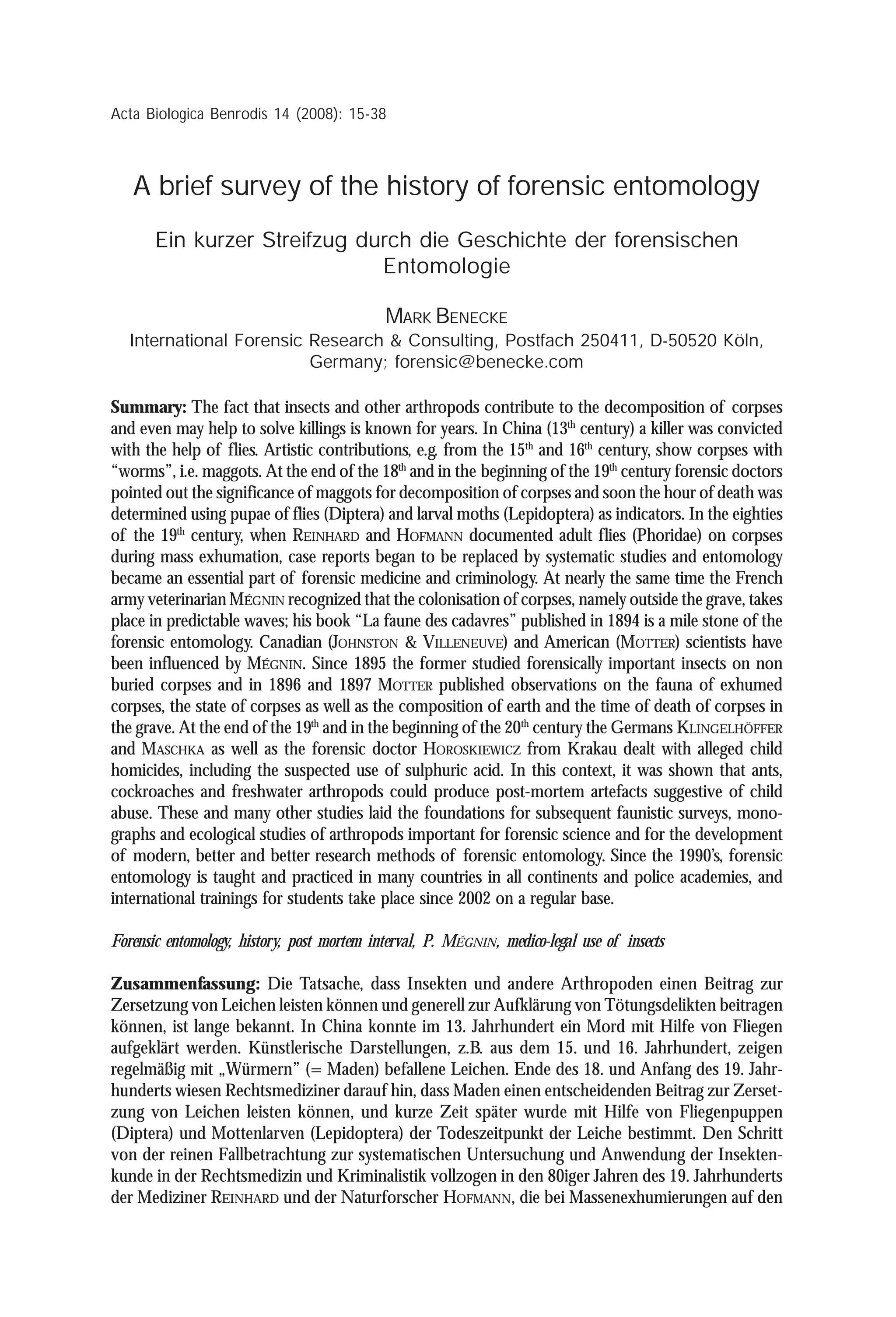 Benecke a brief_survey_of_the_history_of_forensic_entomology_webversion ...