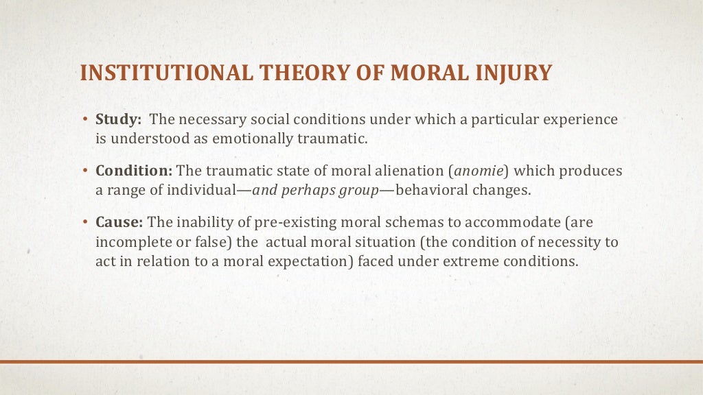 Institutional Theory of Moral Injury