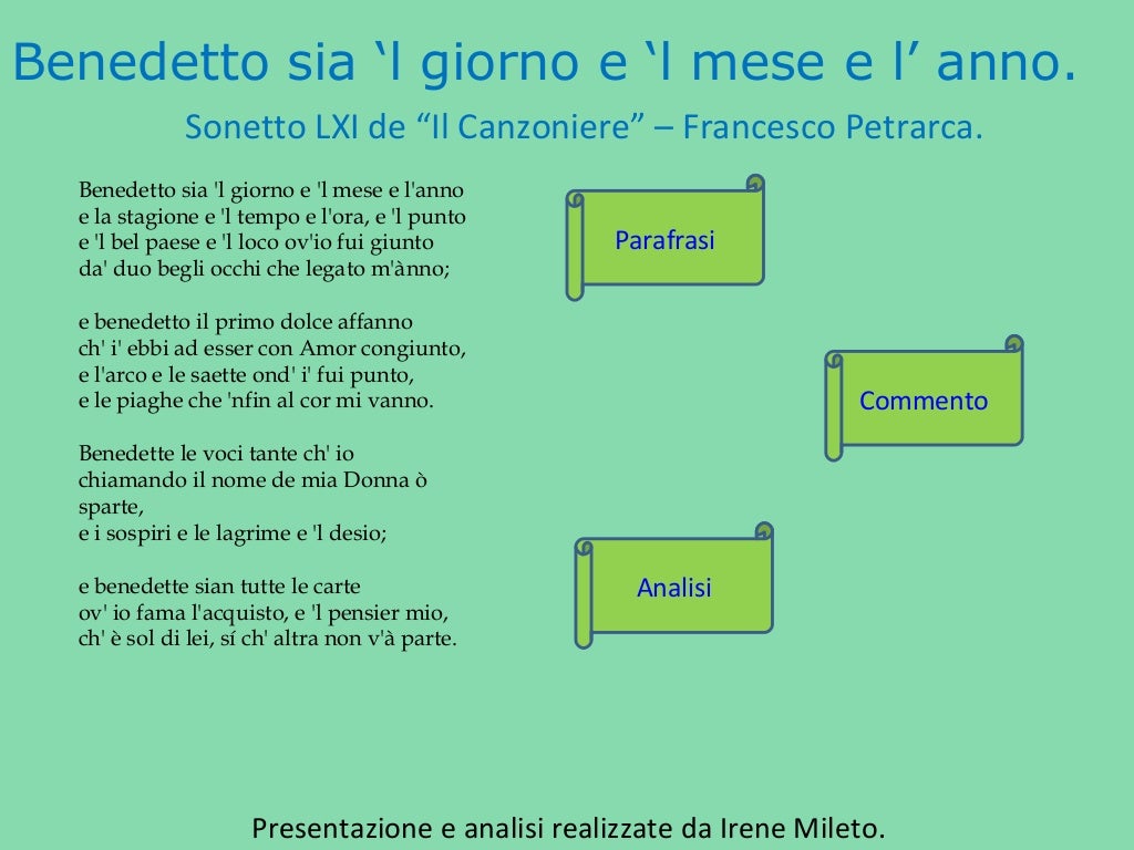 Benedetto Sia Il Giorno Il Mese E L'anno Analisi