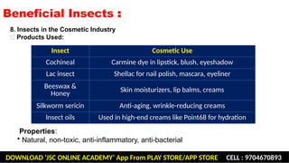 Beneficial and harmful insects including insect vectors of human ...